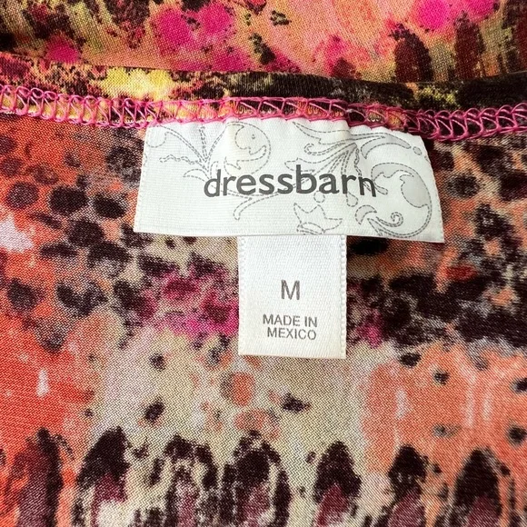 Ruffled sleeveless Vibrant summer dress barn top M - Picture 9 of 9